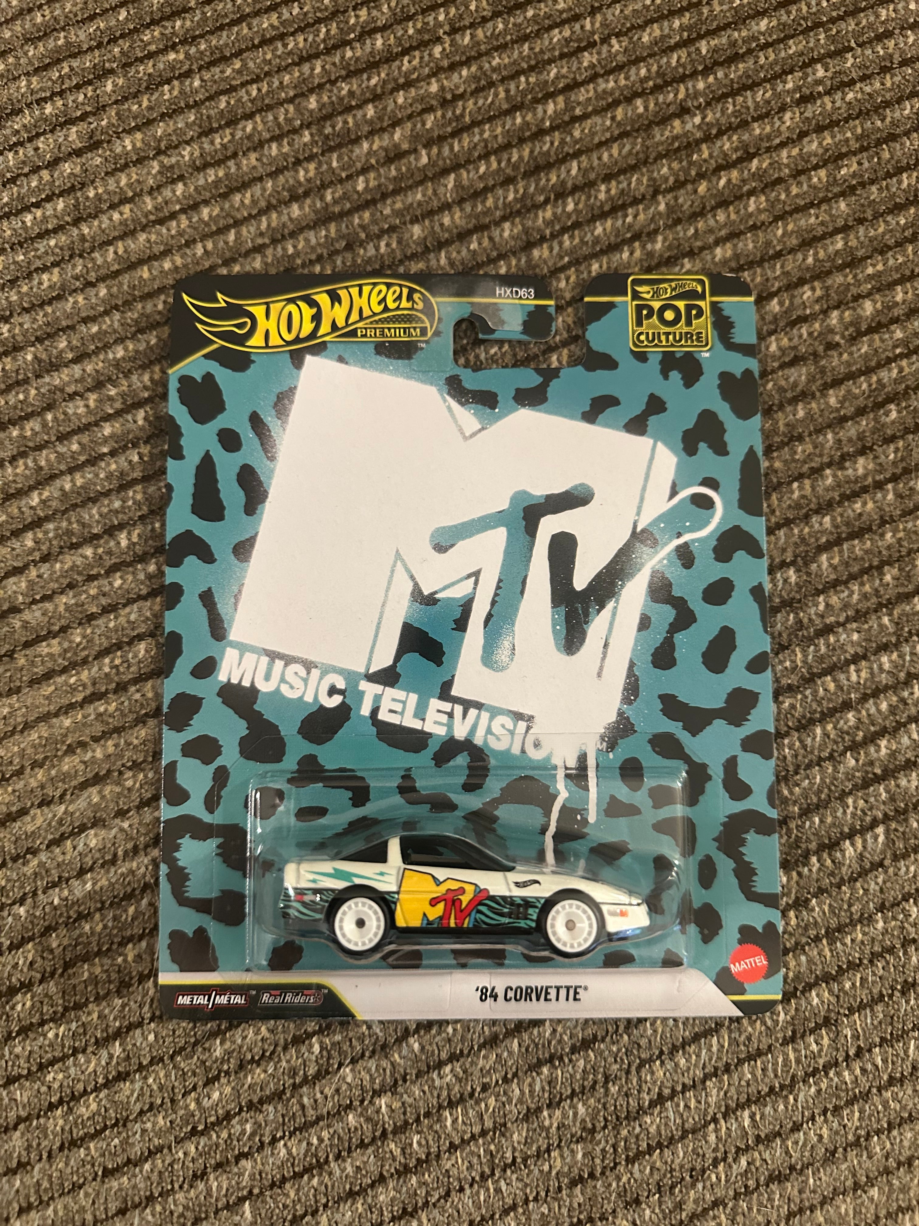 Hot Wheels Premium MTV ‘84 Corvette – Pop Culture Series (Factory Sealed)
