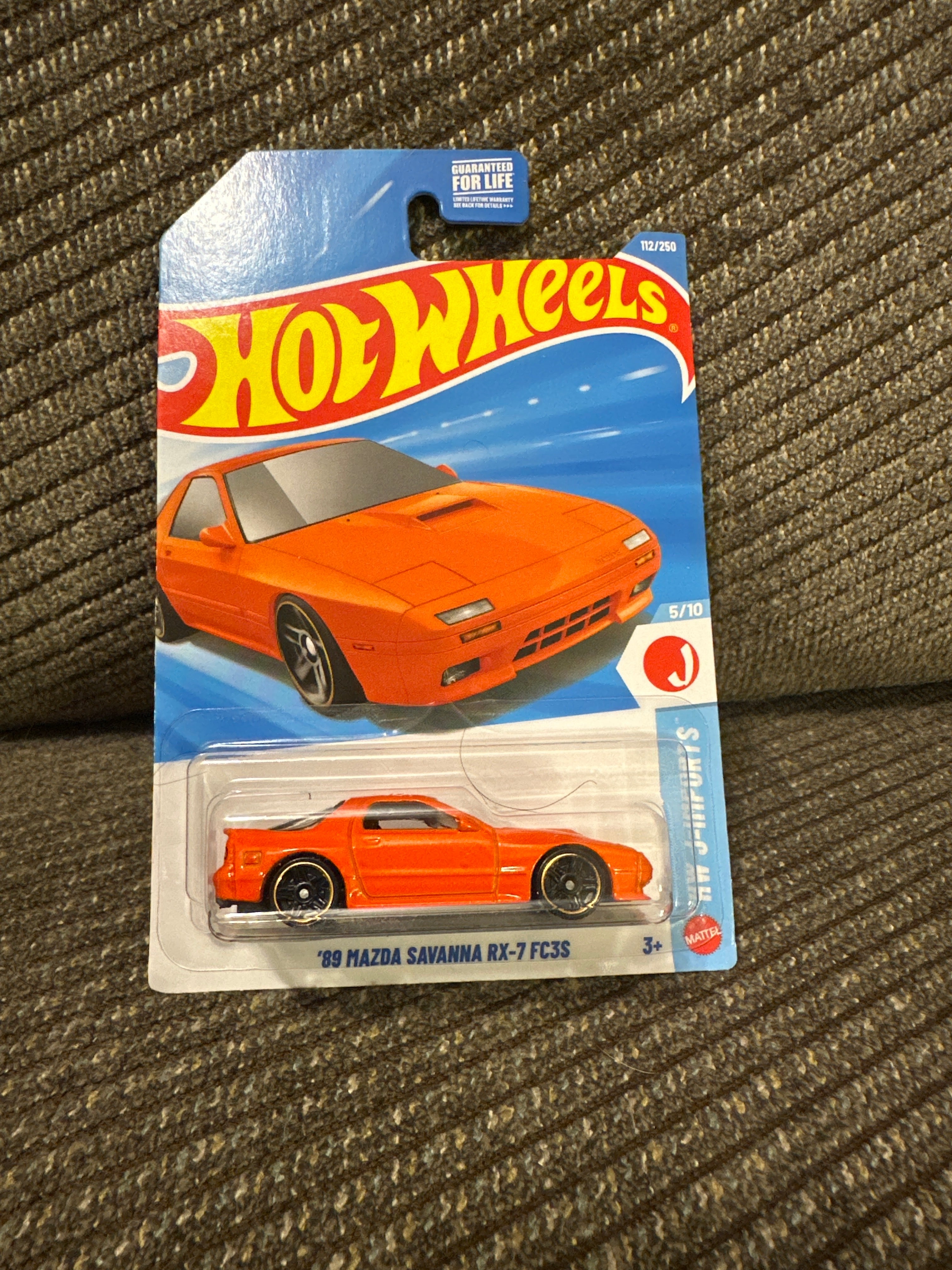 Hot Wheels ’89 Mazda Savanna RX-7 FC3S – HW J-Imports 5/10 – Orange – 112/250
