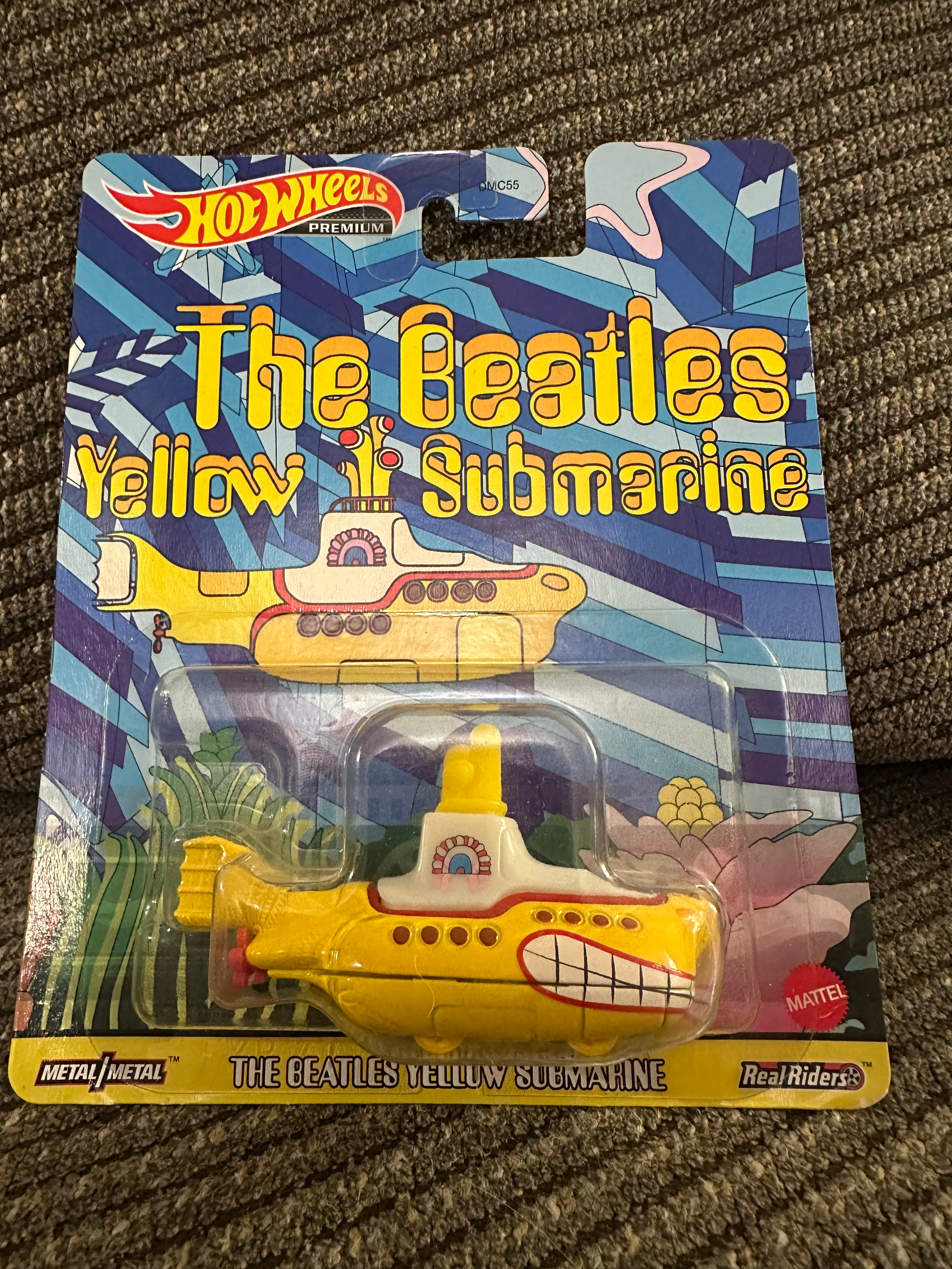 Hot Wheels Premium The Beatles Yellow Submarine – Real Riders – Metal/Metal DAMAGED BLISTER