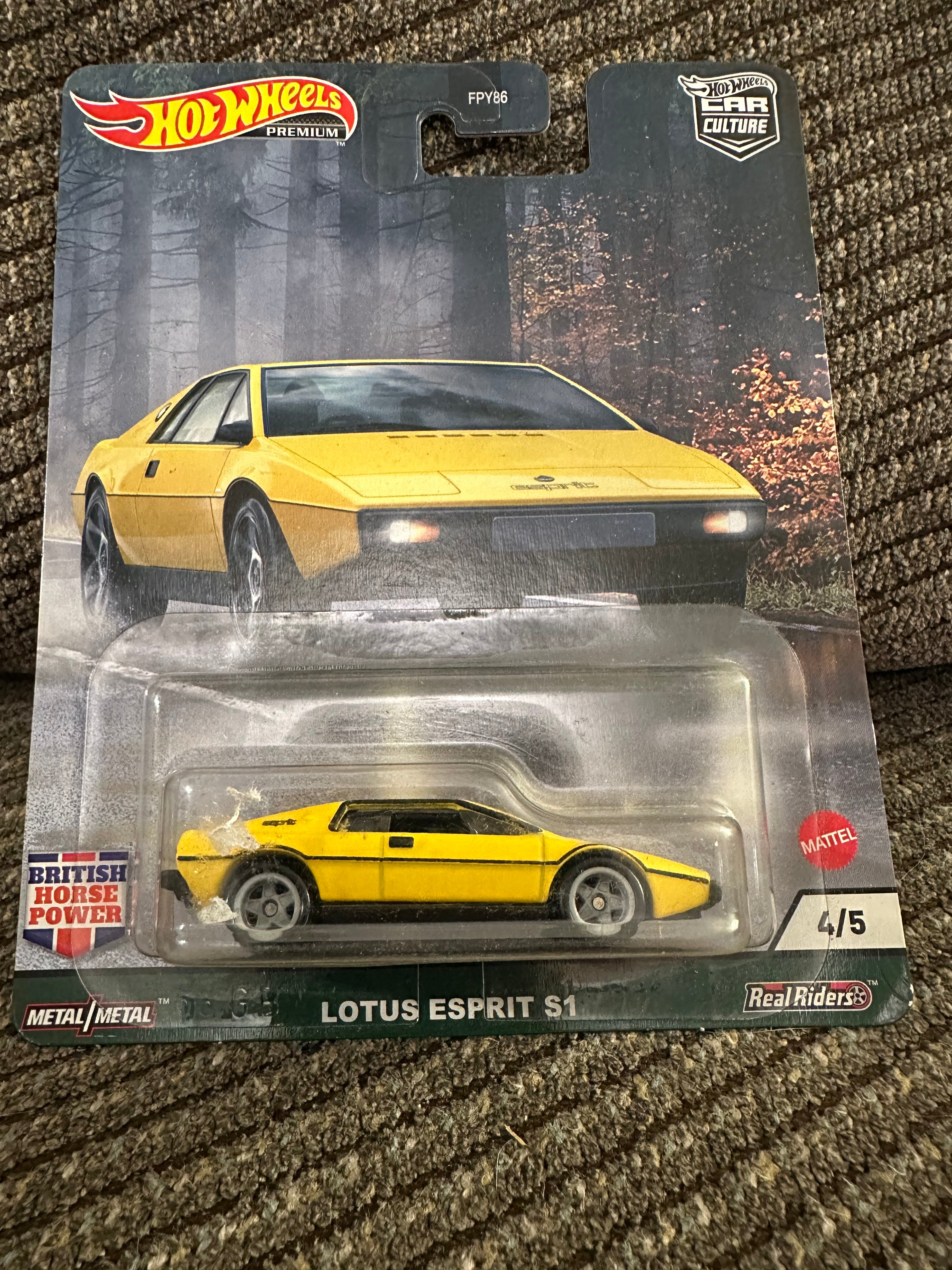 Hot Wheels Car Culture Lotus Esprit S1 – British Horse Power – Premium Real Riders