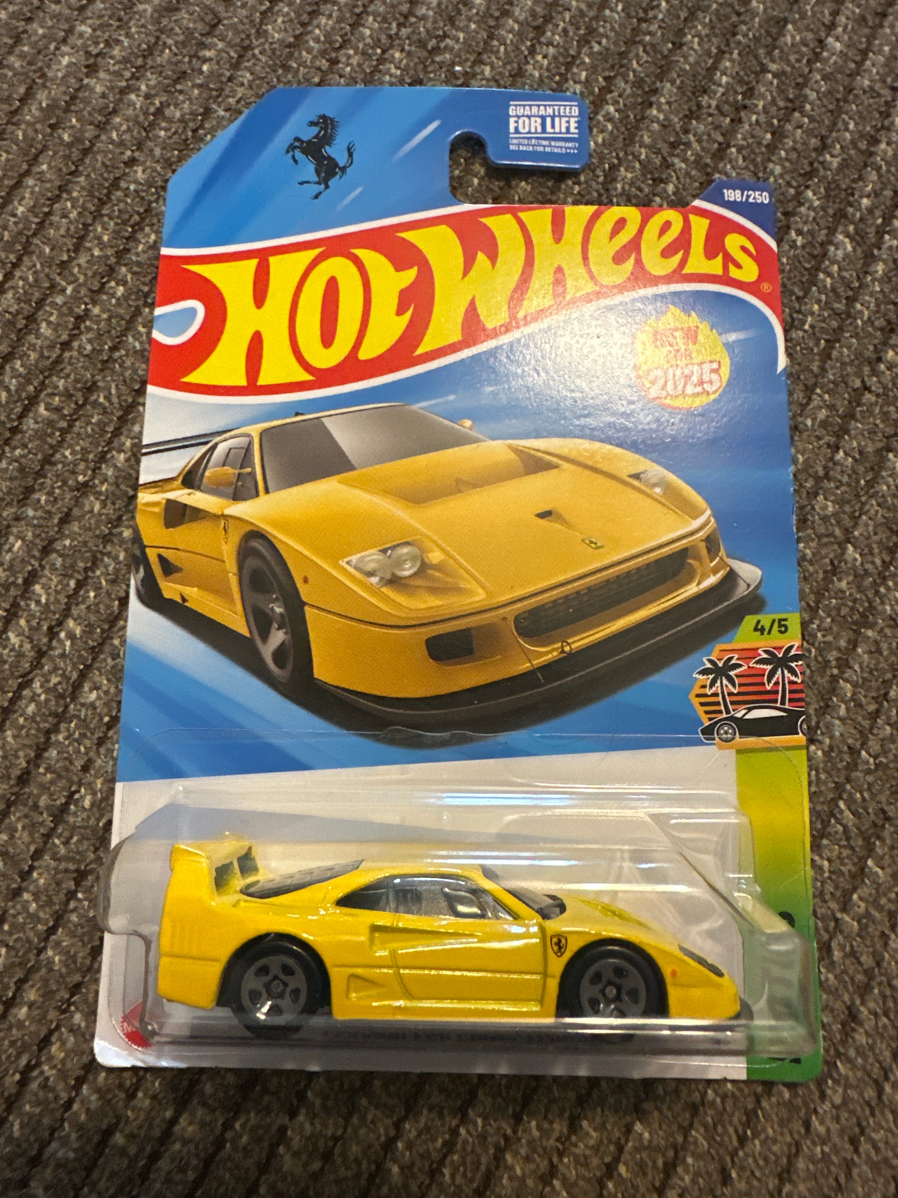 Hot Wheels Ferrari F50 – Yellow Mainline (2025 Release 4/5)