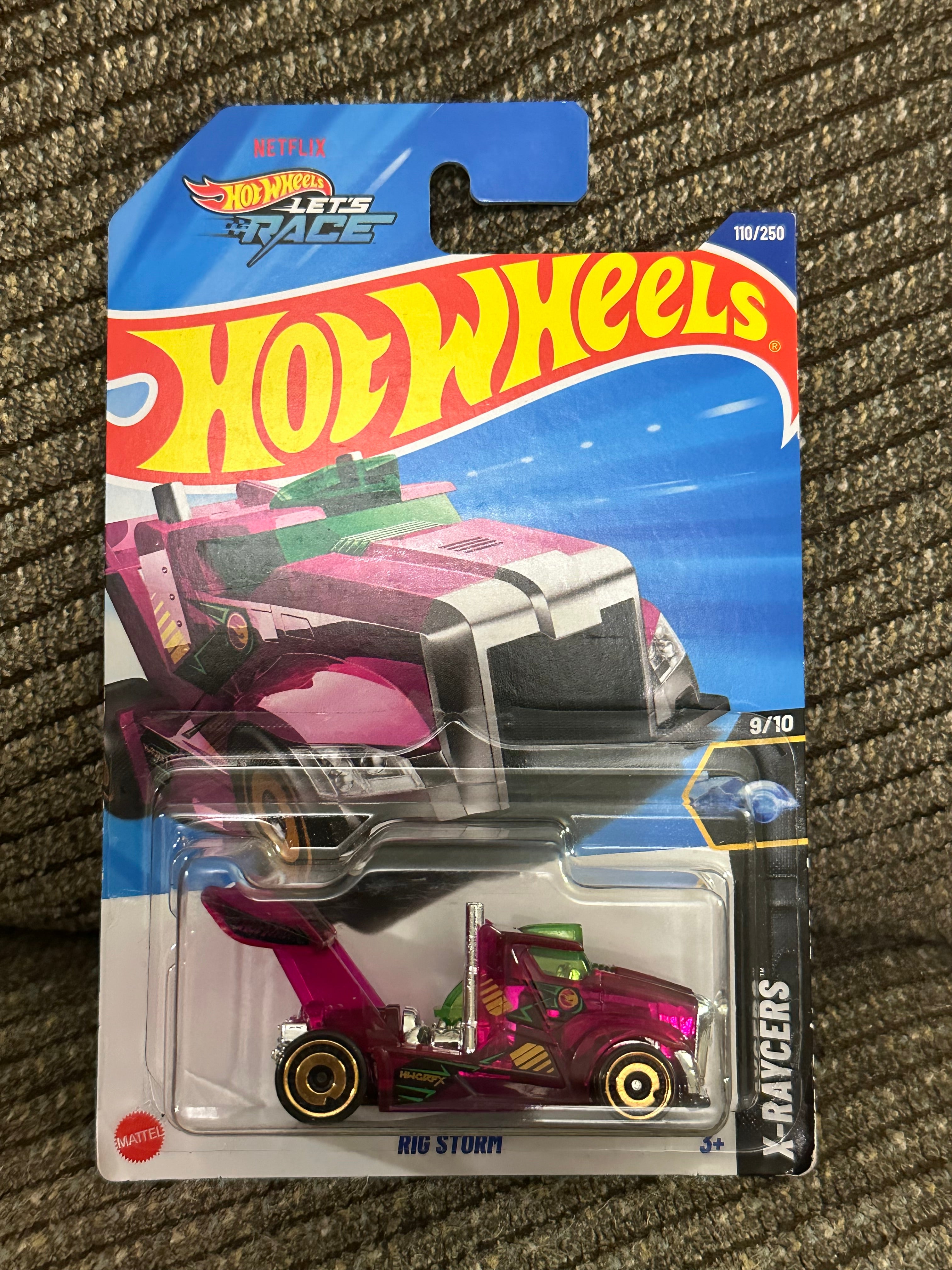 ⭐ Hot Wheels Treasure Hunt Rig Storm – Netflix Let’s Race #110/250 (Factory Sealed)