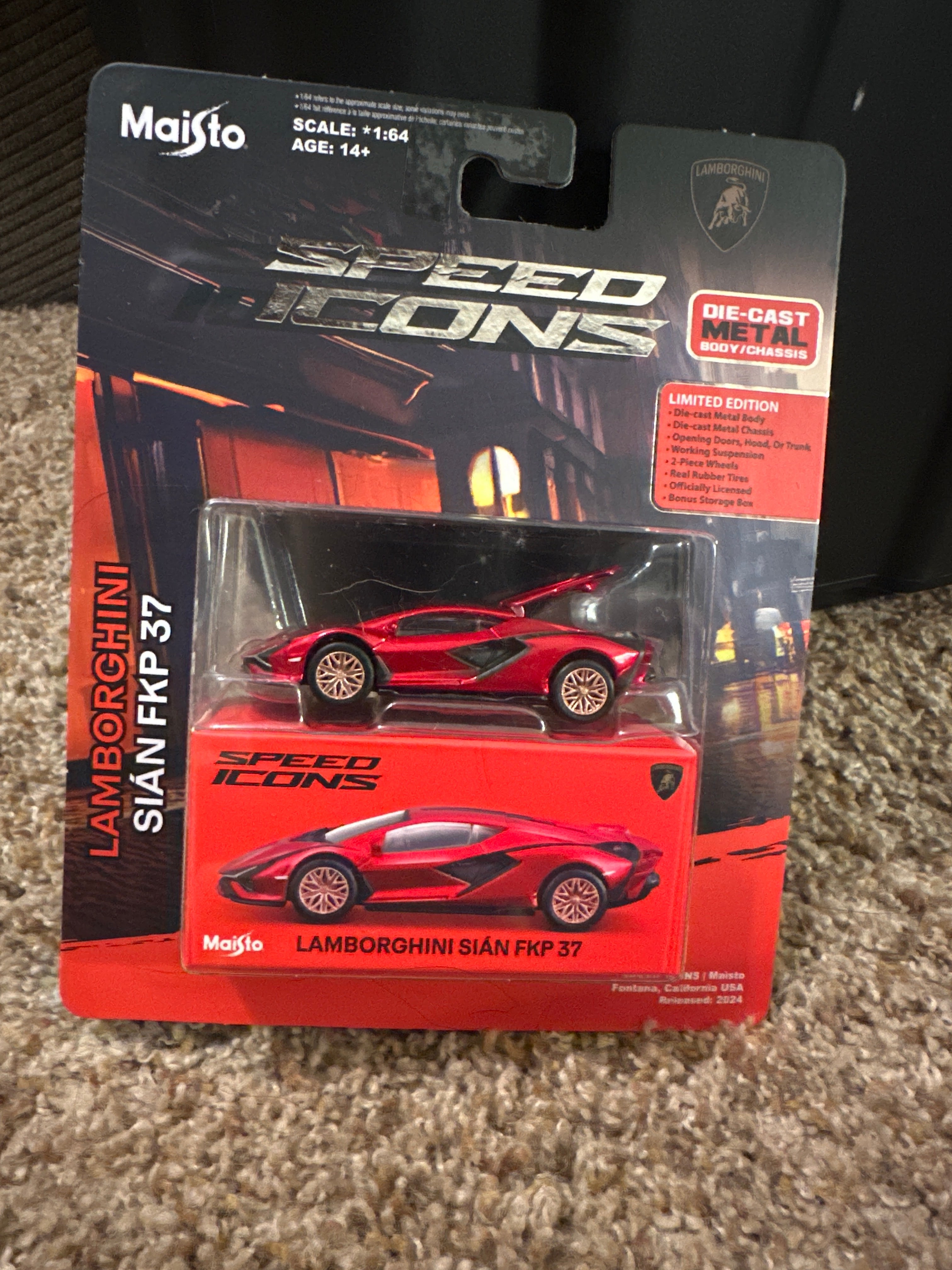 Maisto Speed Icons Lamborghini Sián FKP 37 – Red | Limited Edition | Die-Cast Metal | 1:64