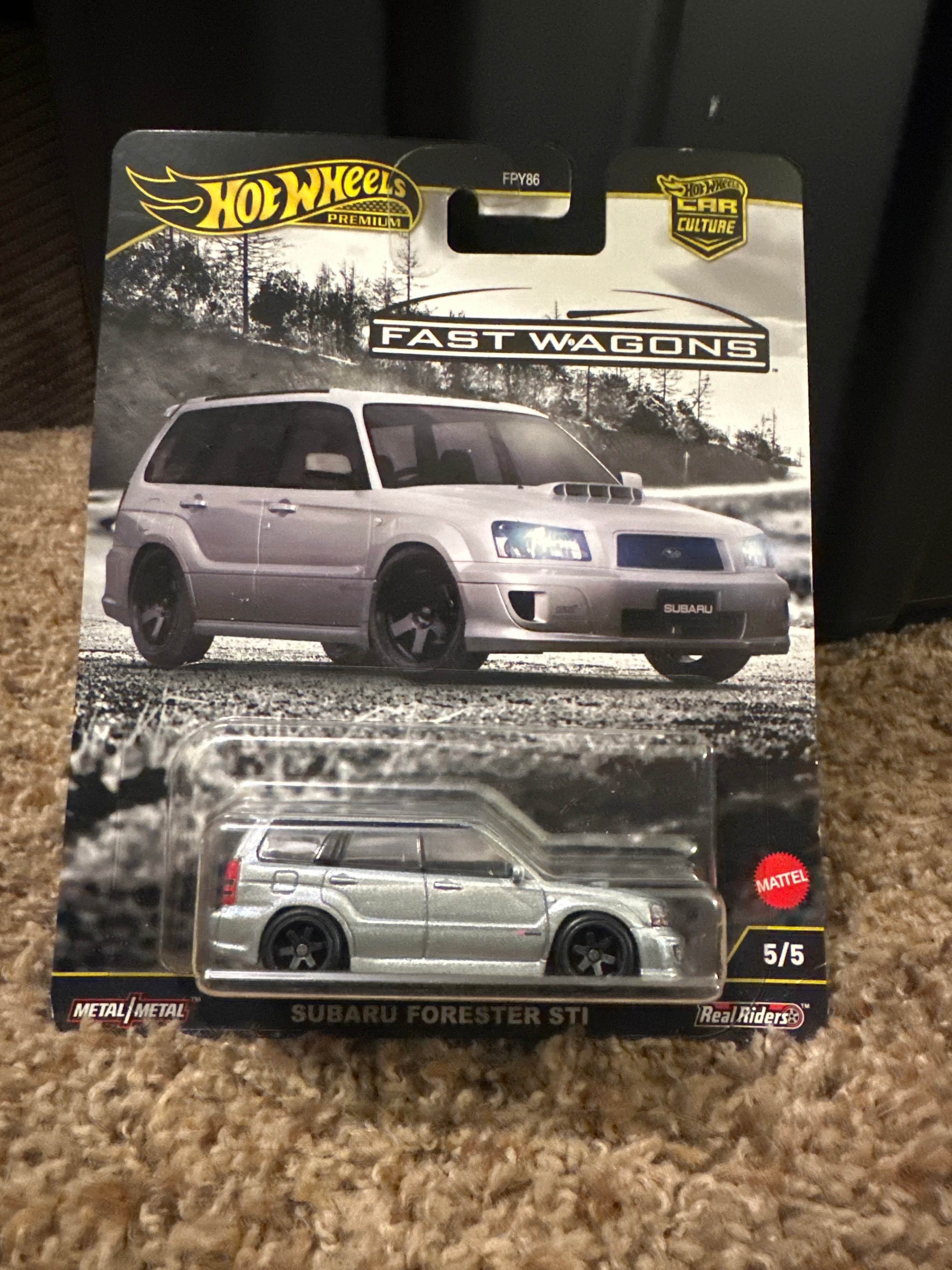 Hot Wheels Premium Subaru Forester STI – Fast Wagons | Metal/Metal | Real Riders | 1:64