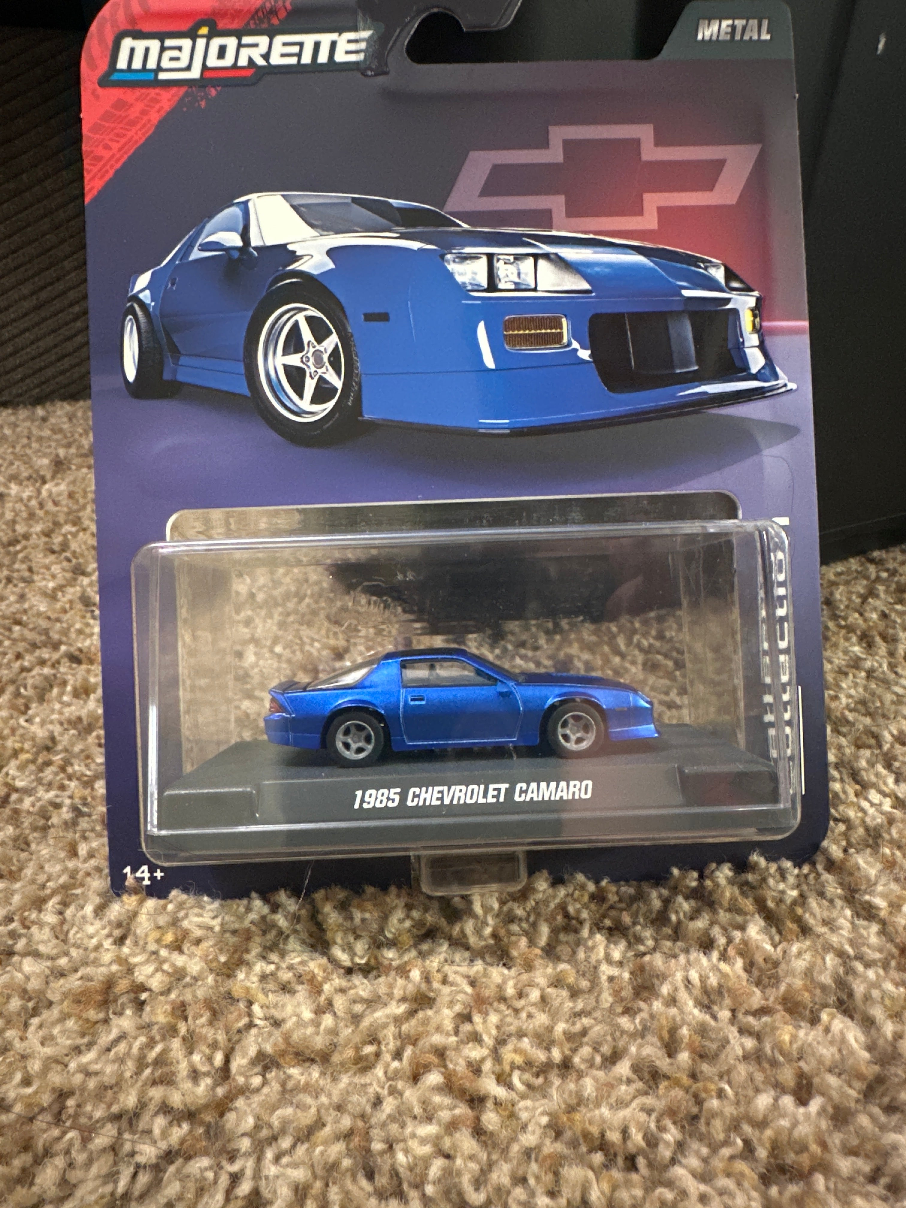 Majorette 1985 Chevrolet Camaro – Blue | Metal Series | 1:64 Die-Cast | Factory Sealed