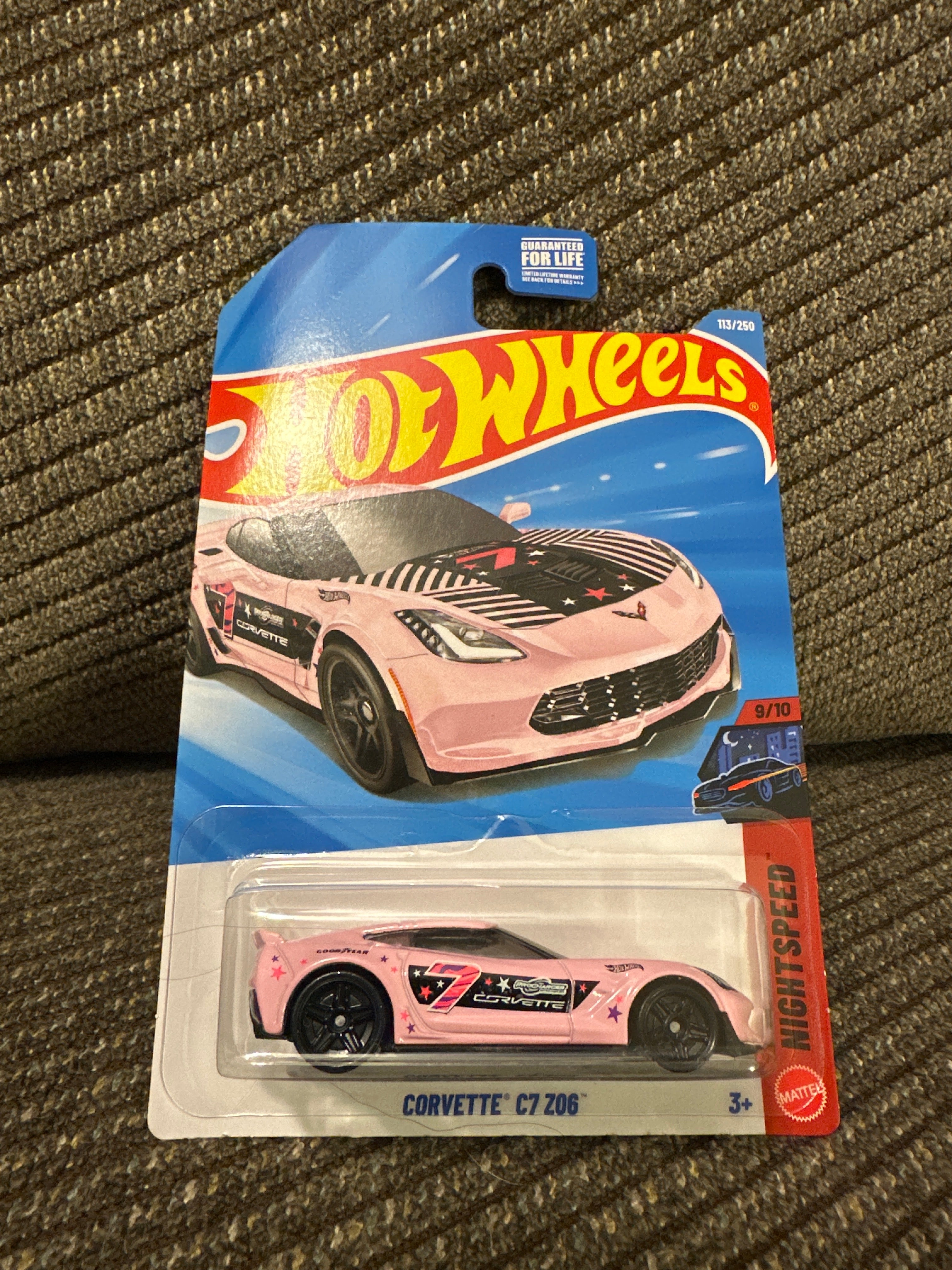 Hot Wheels Corvette C7 Z06 – Nightburnerz 9/10 – Pink – 113/250