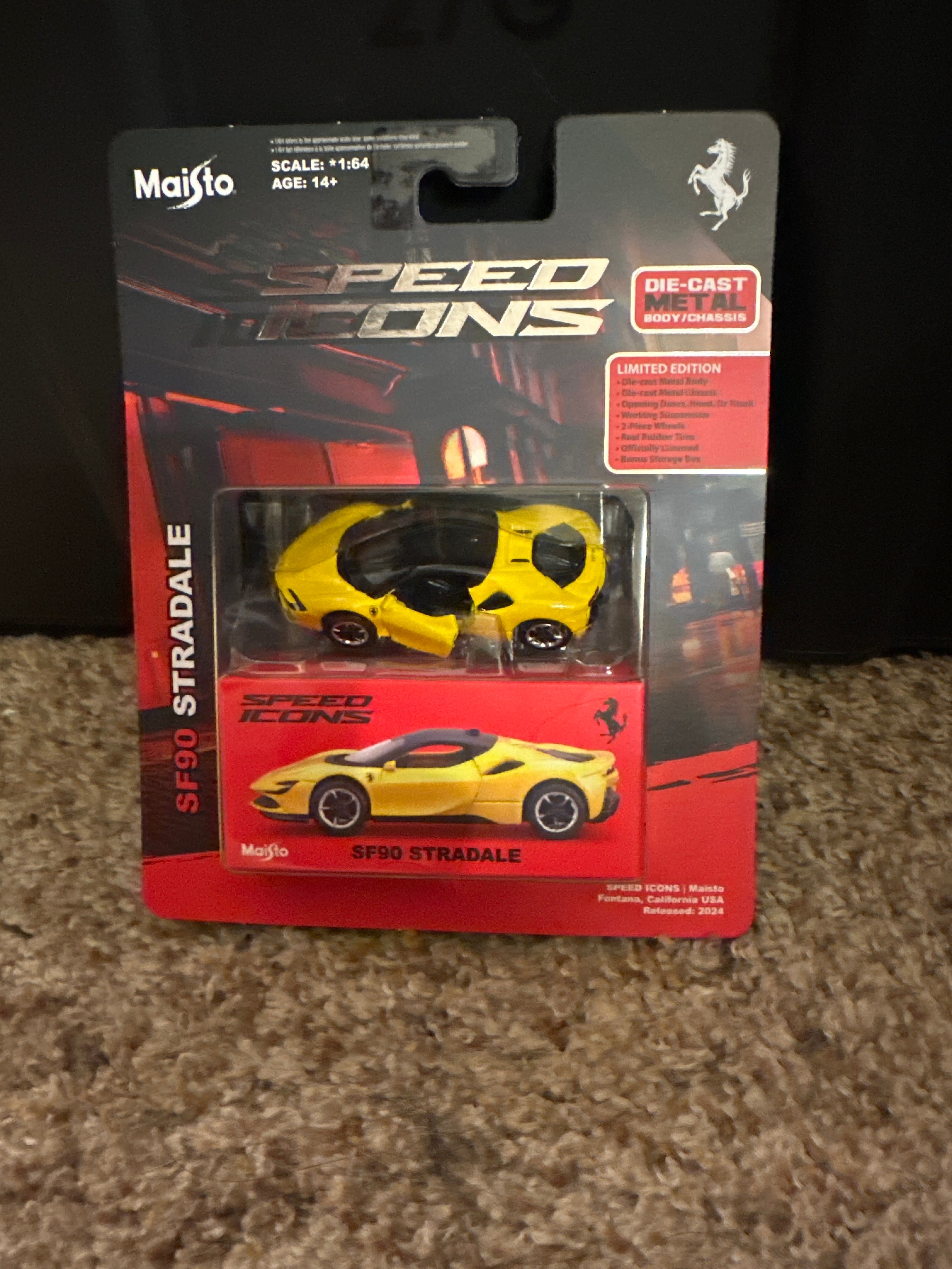 Maisto Speed Icons Ferrari SF90 Stradale – Yellow | Limited Edition | Die-Cast Metal | 1:64