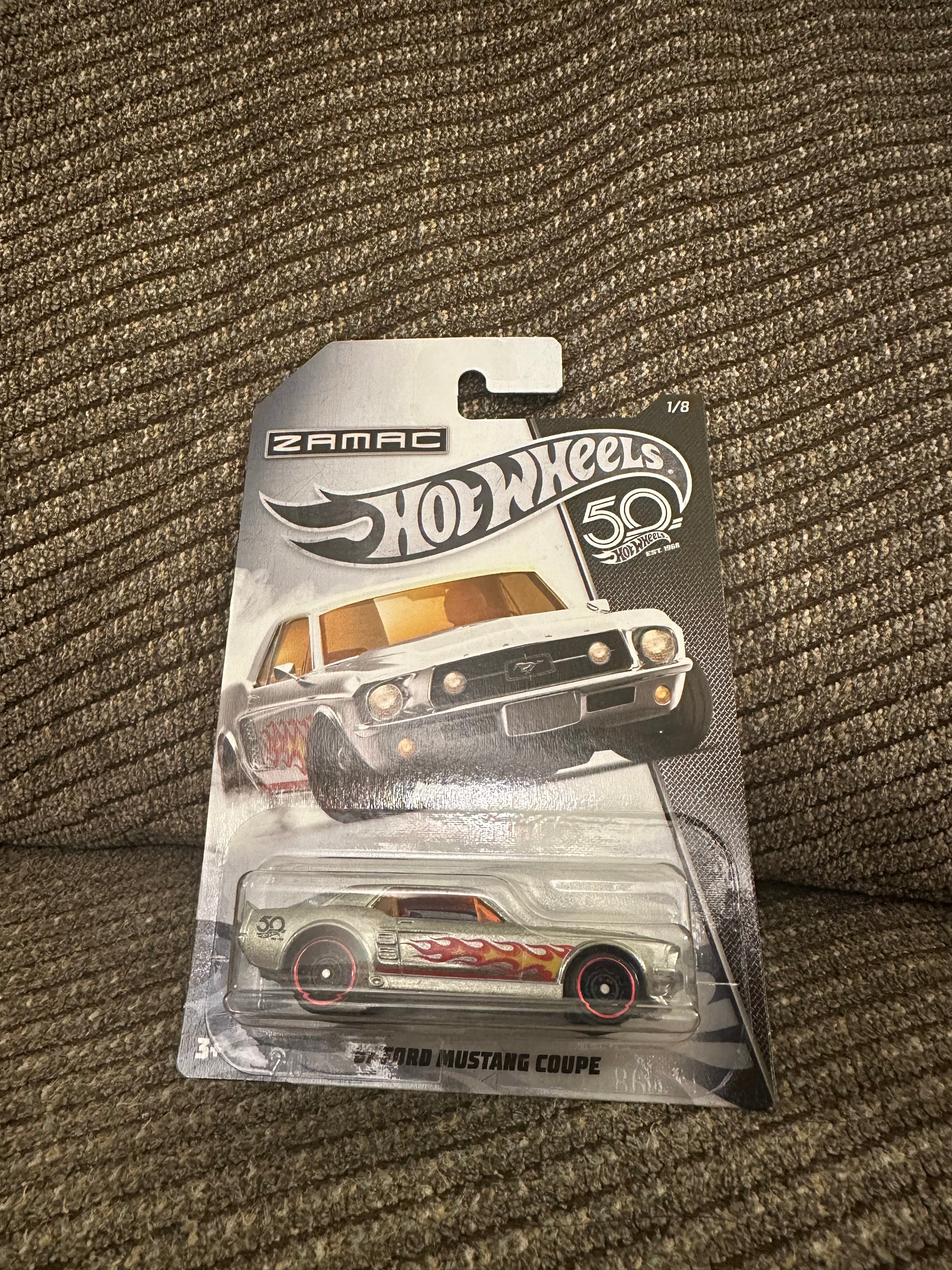 🏁 Hot Wheels ZAMAC ’67 Ford Mustang Coupe – 50th Anniversary Series #1/8
