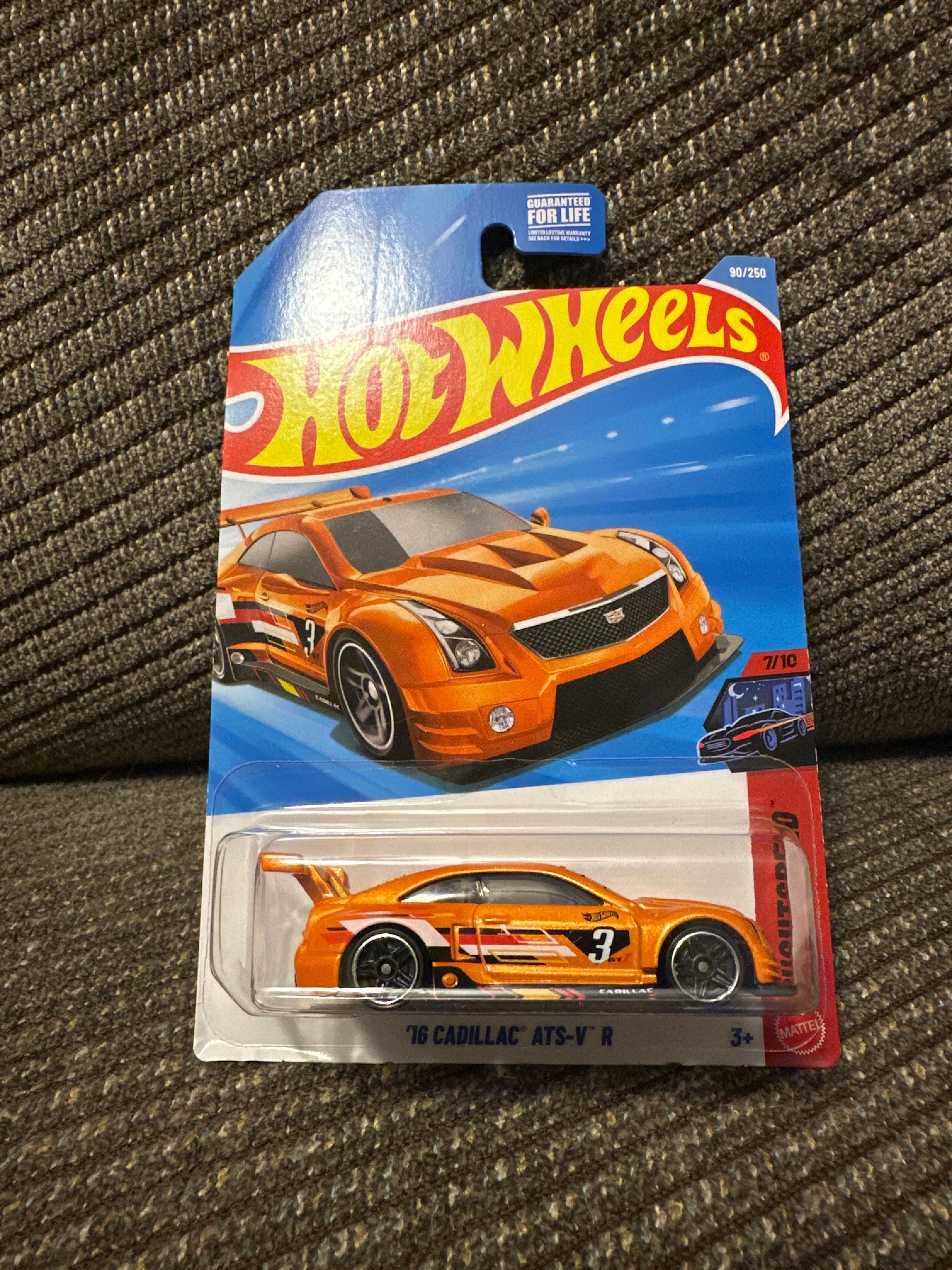 Hot Wheels ’16 Cadillac ATS-V.R – Nightburnerz 7/10 – Orange #3 – 90/250