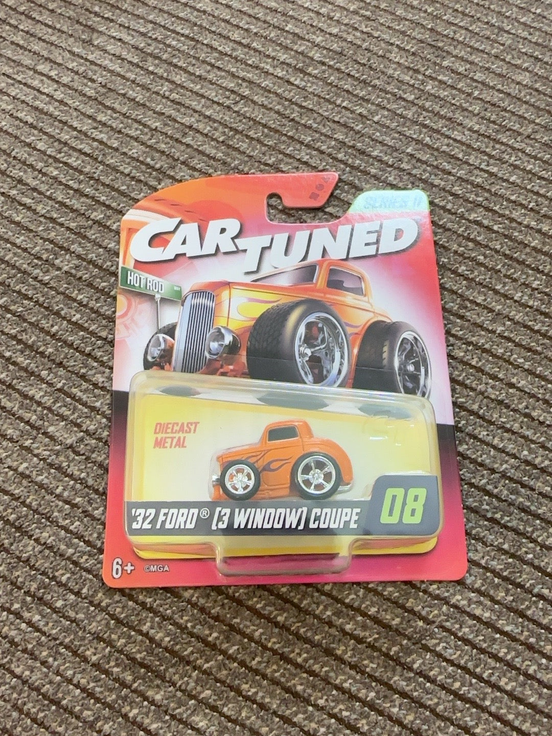 CarTuned 1932 Ford 3 window orange flame hot rod number 08